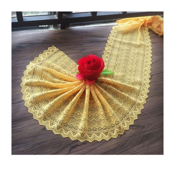 

16cm 2meters/lot ginger golden elastic lace fabric,diy garment accessories,sewing swiss trim wedding lace materi jllihj