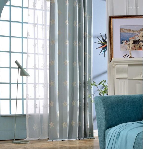 

curtain & drapes fyfuyoufy modern simple the stars embroidered pure color cloth curtain/voile children room living room1