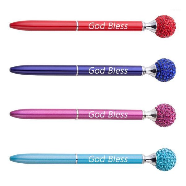 

500pcs/lot 12 colors crystal metal ballpoint pen 1.0mm stationery office & school pen ball pens black blue ink custom logo1, Blue;orange