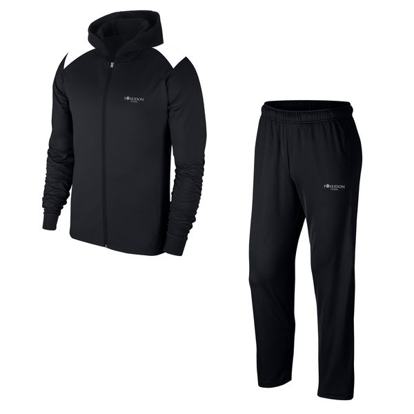 

plus size men's black casual and fitness tracksuit 4xl-10xl - white shoulder black capuched - m10 1004, Gray