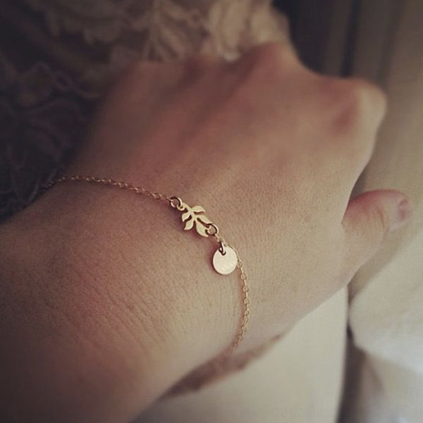 

6rama alloy leaf simple mori fashion sh009 alloy leaf fashion mori simple braceletbracelet bracelet sh009 mjrcs, Golden;silver
