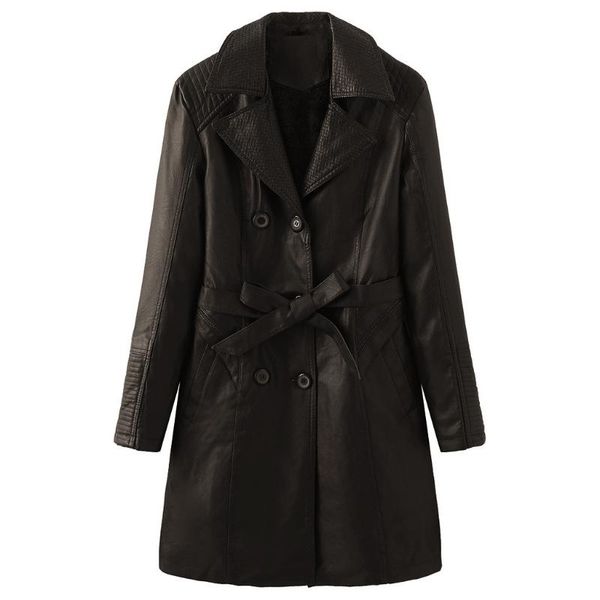 

women's jackets fashion jacket buttons overcoat long coat faux leather outwears special casual durable daily leisure, Black;brown