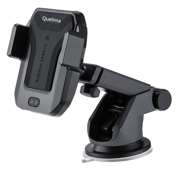

car mount qi wireless charger fast charging pad mobile phone holder stand