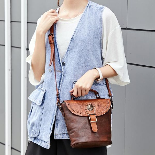 

backpacks natural 100% cowhide brown crossbody single shoulder bag for woman