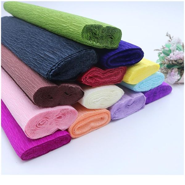 

250x25cm 15cm 10cm flower making crepe papers diy craft wrapping packing material paper wedding christmas party decor jllbjz
