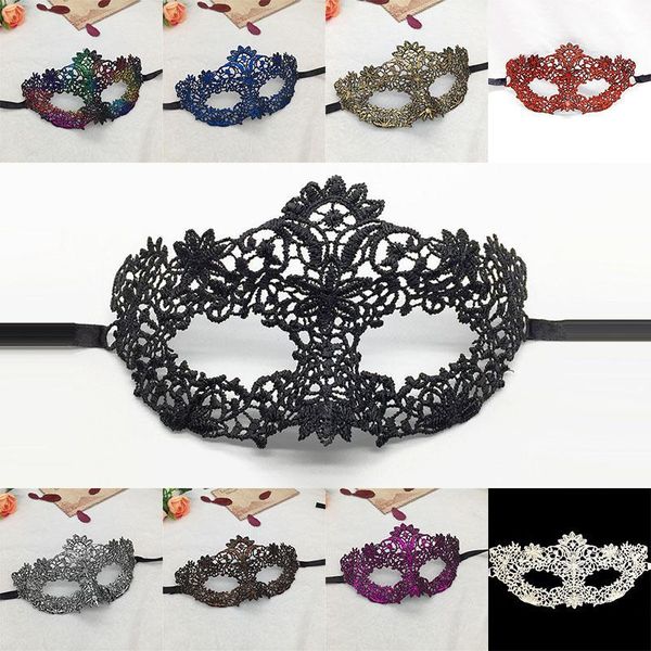 

party masks women's lace mask for halloween carnival ball masquerade black white stamping supplies hollow out #101