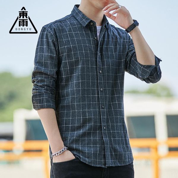 

men's new retro casual sanding plaid long-sleeve shirt men's cotton wild shirt1, White;black