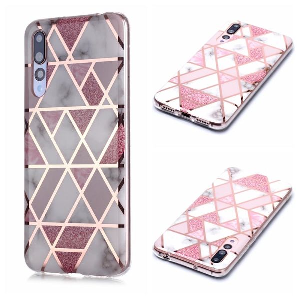 

for huawei p20 pro plating marble pattern soft tpu protective case