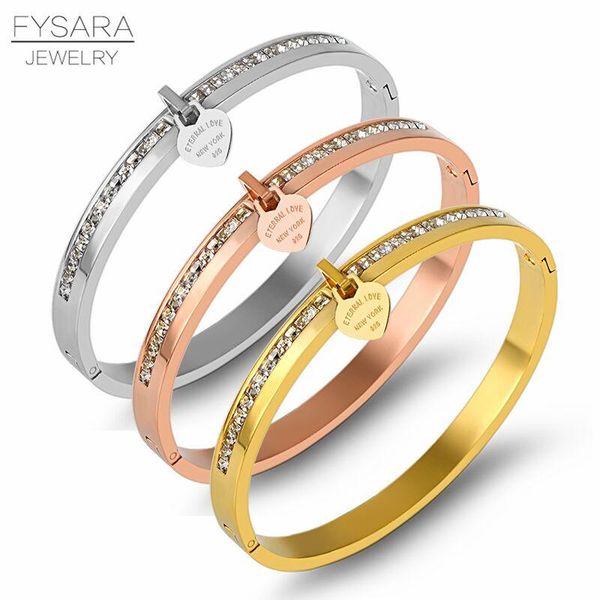

fysara моды браслеты сердца тэг браслеты из нержавеющей стали классический стиль золото циркон браслеты браслеты для женщин аксессуары yxlfv, Black