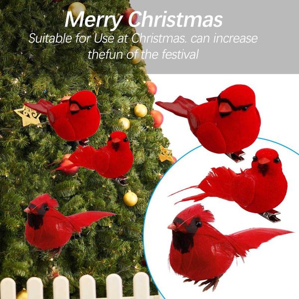 

10pc fake birds artificial feather foam wedding decor christmas treevenue orname merry christmas decoration for home xmas decor