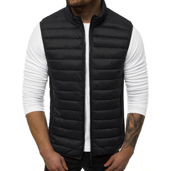 

adisputent mens vest casual outerwear autumn jackets vests coat men sleeveless waistcoat men parka jackets zipper hooded coats, Black;white