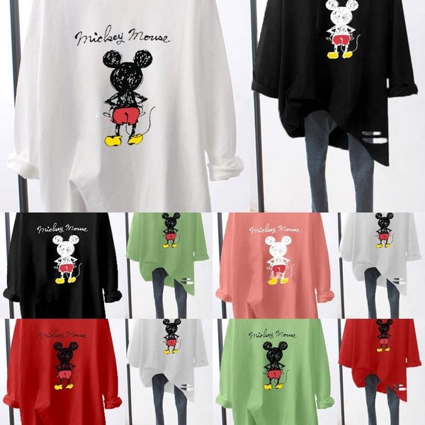 

nsxln large women's clothing and winter 2020 loose sleeve long korean coat t-shirt t-shirt women's autumn ixndt, White