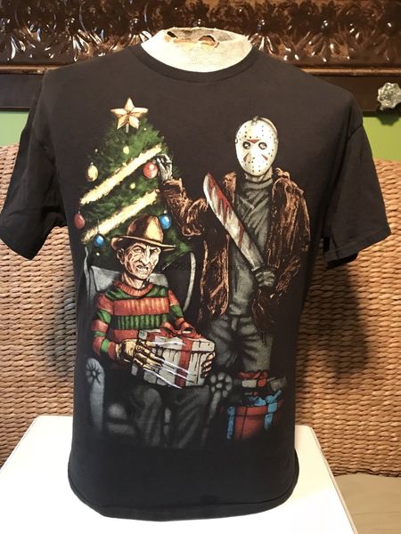 

nightmare on elm street christmas t shirt menlarge jason freddy kreuger black sport hooded sweatshirt hoodie