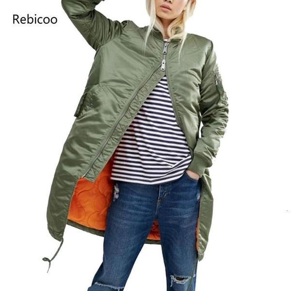 

winter long jackets and coats spring female coat casual olive green bomber jacket women basic jackets plus size, Black;brown
