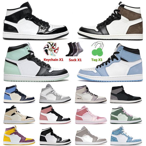 

jumpman 1 1s basketball shoes men women big size us 12 nrg igloo high og original designer pink barely orange mid dutch green trainers