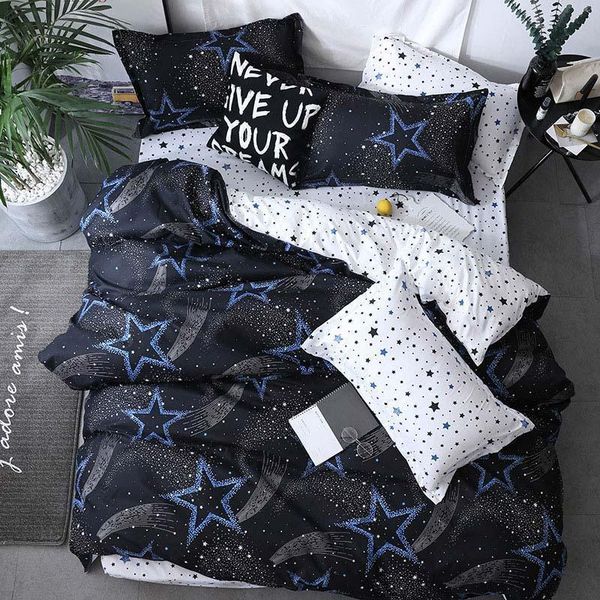 

star pattern 4pcs kid bed cover set cartoon duvet cover child bed sheets and pillowcases comforter bedding set 18