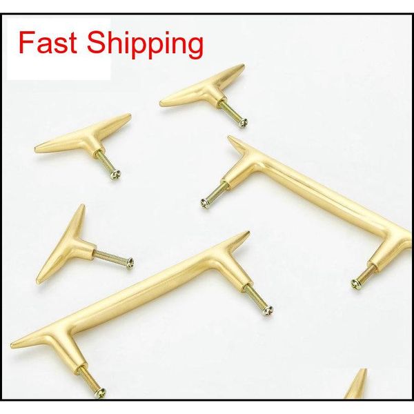 

nordic style brushed brass tbar cabinet knob handles furniture drawer pulls kitchen cupboard knobs qylinm packing2010