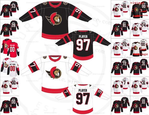 

2020-21 new ottawa senators brady tkachuk thomas chabot 74 borowiecki bobby ryan nikita zaitsev chris tierney craig anderson hockey jerseys, Black;red