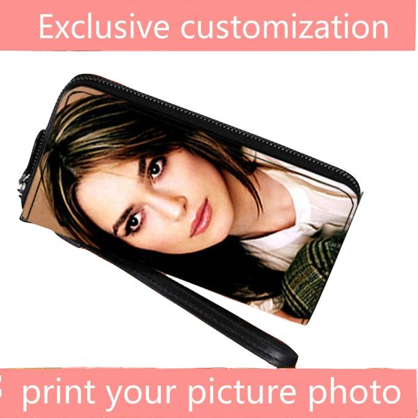 

private custom] exclusive wallet long paragraph personality zipper hand bag fashion picture p custom print diy gift wallets