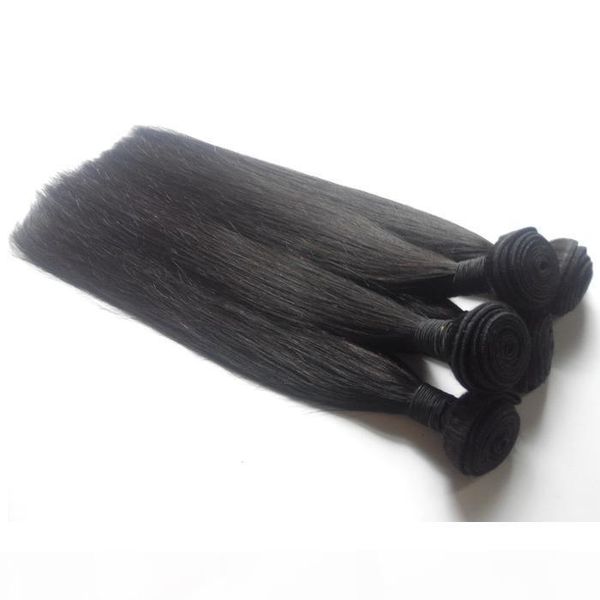 

7a grade brazilian malaysian peruvian mongolian cambodian indian unprocessed straight virgin human hair bundles hair weave 3 4 5pcs lot, Black