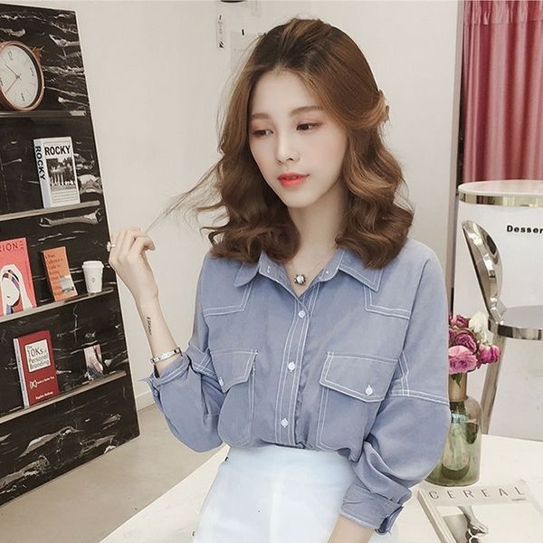 

2021 new vintage shirts clothes spring summer fashion korean blouse long women's blouses 212t, White