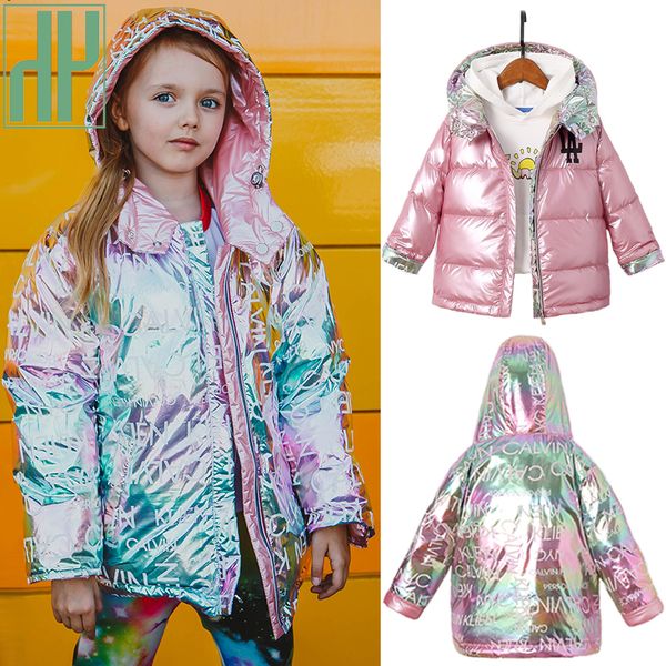 HH Crianças Nova Moda Jaqueta de Inverno para Meninas Casaco Com Capuz Quente 90% Duck Down Casacos De Dupla Saída Casacos Para Meninos Kids Parkas LJ200828