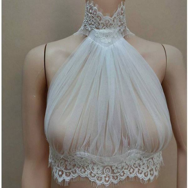 Avvolge giacche Tulle applicazioni di pizzo senza maniche giacca da sposa da sposa halter sposa cappotto coprispalle mantello scialle avvolgente estate