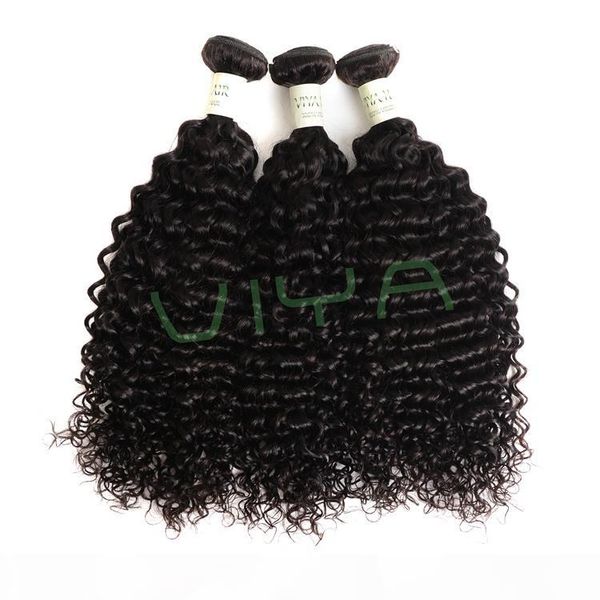 

10a peruvian human hair curly human hair 3 bundles 100% unprocessed raw virgin human hair extensions no tangle no shedding, Black