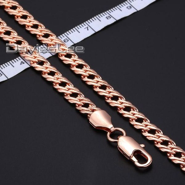 

davieslee 6.5mm 55cm 60cm rose gold necklace for women men's chain gift party jewelry dlgn107, Silver