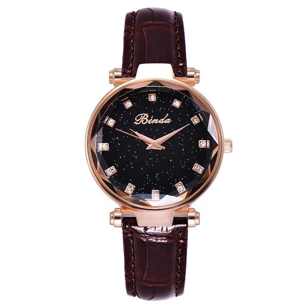 

grade women watch belt fashion trend women watch starry sky full diamond waterproof quartz watch delivery, Slivery;brown