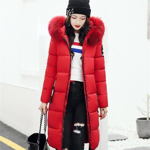 

hiver femmes bas manteaux haute qualitÃ© manteau femme x-long hiver veste femmes Ã©paissir chaud vers le bas manteau fausse f 201023, Black