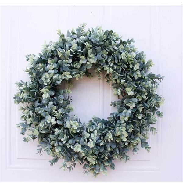 

45cm soft plastic simulation handmade plant boxwood garland door decoration wall decoration for home garland1