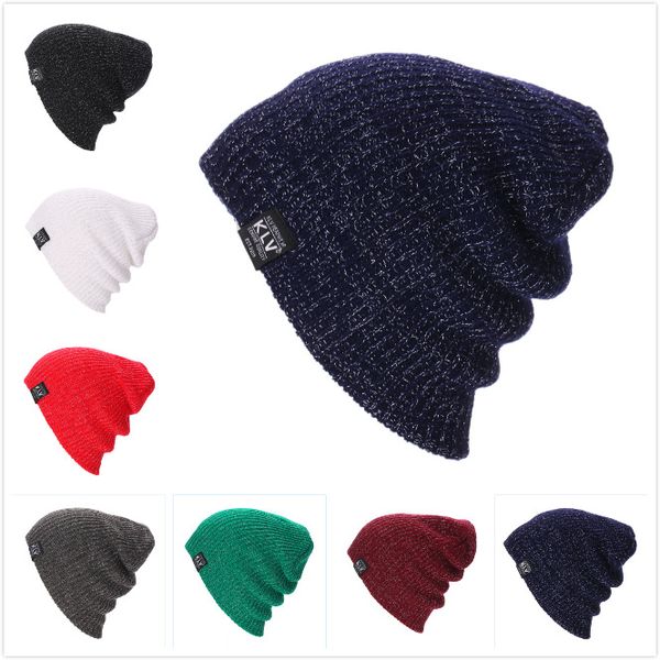 

beanie winter hats for women men warm casual cotton hat crochet slouchy knit baggy oversized ski beanie hat female skullies beanies, Blue;gray