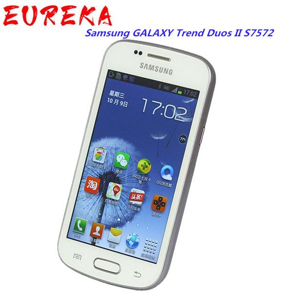 Samsung Galaxy Trend DuoS II S7572 3G WCDMA Сотовые телефоны 4G ROM 4.0inch Разблокированный оригинальный мобильный телефон