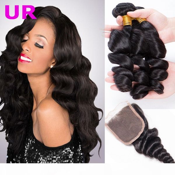 

10a grade brazilian hair loose wave bundles with closures human hair weave loose wave brazilian virgin hair 3 bundles with closures dhgate, Black;brown