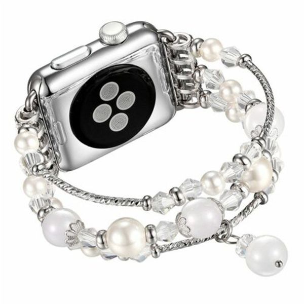 Kadın Moda Elmas Bilezik İzle Sapanlar Apple Watch Serisi için 7 6 1/2/3/4/5 Metal Paslanmaz Çelik Bant IWatch 41/45/38/40/42/44mm Smartwatch Askı