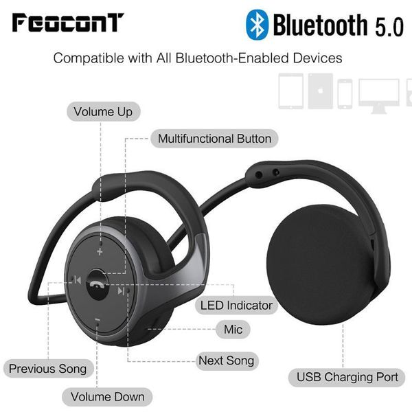 

bluetooth headphones neckband wireless sports headset over-ear with sweatproof hi-fi stereo built-in microphone1