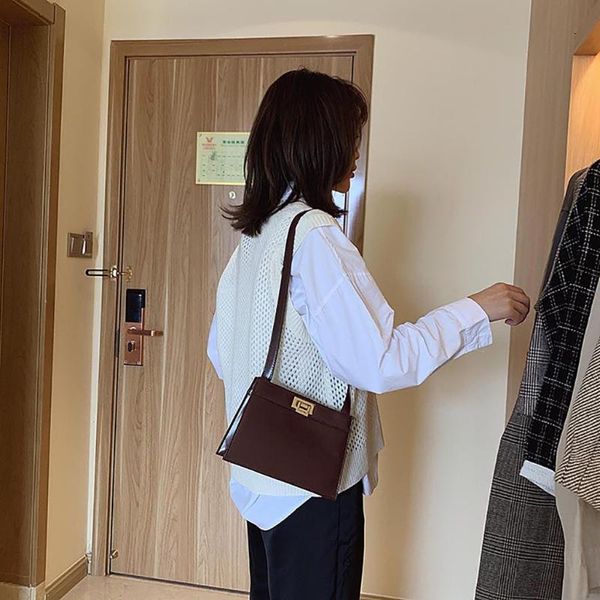 

women simple pull lock crossbody bag wild retro fashion shoulder bag crossbody bags for women 2020 bolsa feminina #35