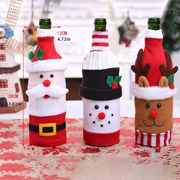 

christmas wine bottle decoration home decorations old man wine set snowman elk set christmas bottle bag decorations1