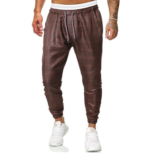 

men's large classic plaid pants men's european autumn and winter fashionable plaid casual pants, Black