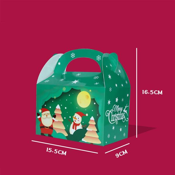 

lbsisi life 20pcs green christmas handle paper santa claus diy handmade candy biscuit package supplies party cake decorating wmtbyv