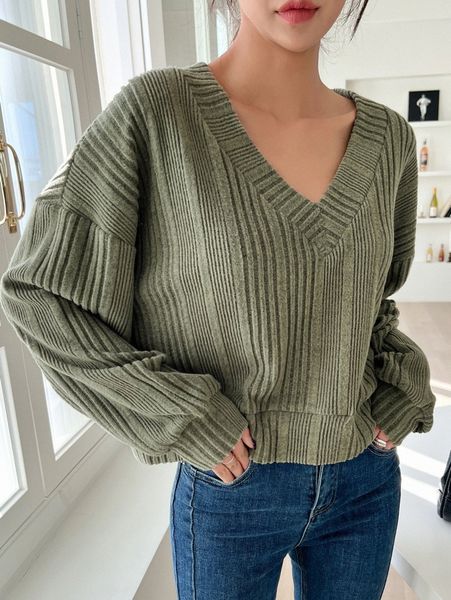 

dazy ribbed knit drop shoulder sweatshirt v3zn#, White;black