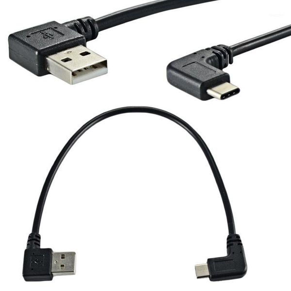 

double elbow type-c usb to usb-a male usb3.1 type c male 90 degree left right angled connector short 25cm for power bank cable1
