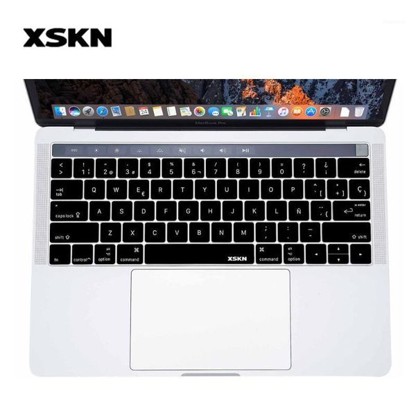 

xskn latest spanish silicone keyboard cover touchbar sticker for pro 13 (a1706 a1989) & for pro 15 (a1707 a1990)1