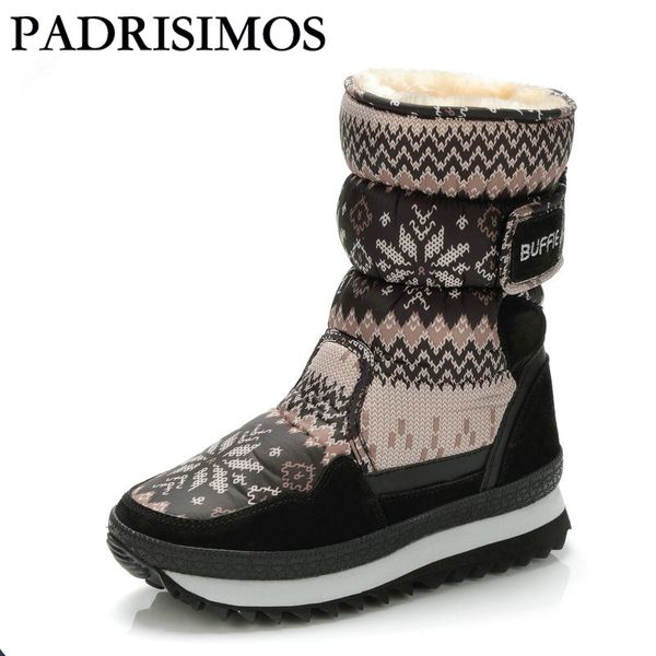 

padrisimos winter women boots grey colour snow boot warm plush fur big full size cow suede leather binding shoes jsh-m905, Black