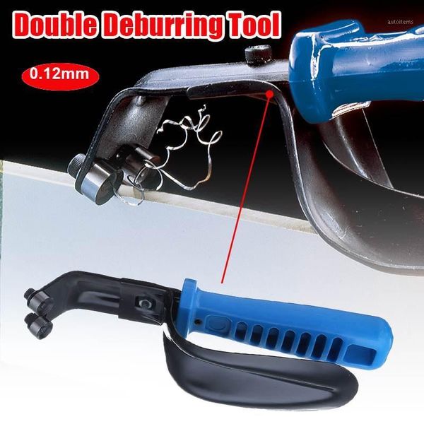 

handheld portable double sheet metal deburring tool with guard 1-12mm cutting blades,professional burr trimming cutter blade1