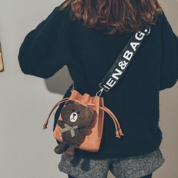 

go up new simple sense small bag female 2020 new cartoon is lovely cross body bag female fashionable wide shoulder belt goes all