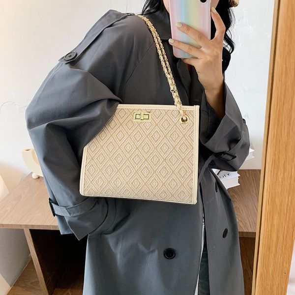 

large capacity women's 2020 new fashion versatile chain one shoulder hand handcarry handbagarmpit bag with netred foreign style crossbi