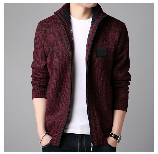 

men autumn sweater coat thick fashion casual sweater cardigan men brand slim fit knitwear outerwear warm winter sweater jumper 8721, White;black