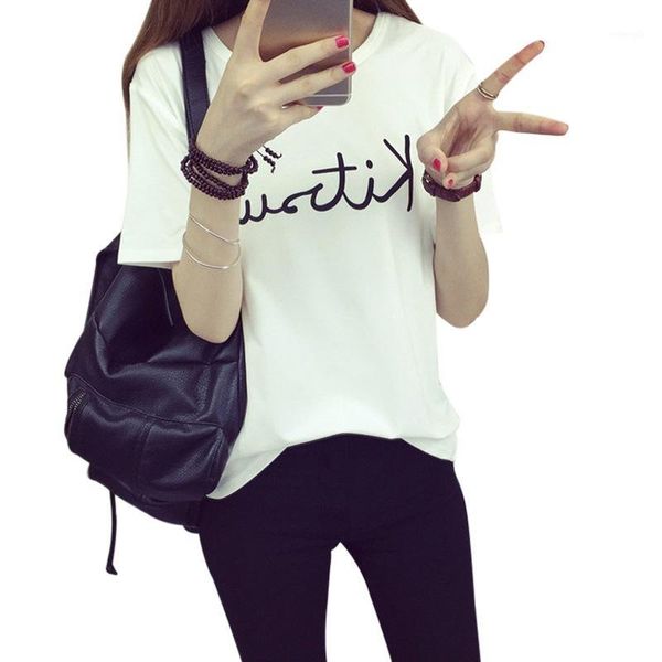 

new women t-shirts casual harajuku letter printed tee summer female t shirt short sleeve t shirt for women clothing1, White